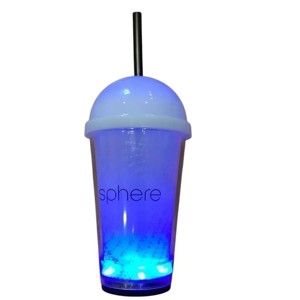 New Sphere Las Vegas Souvenir Cup 20z Tumbler W/ Lid Multicolored Lights Concert